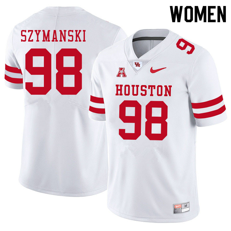 Women #98 Rafal Szymanski Houston Cougars College Football Jerseys Sale-White - Click Image to Close